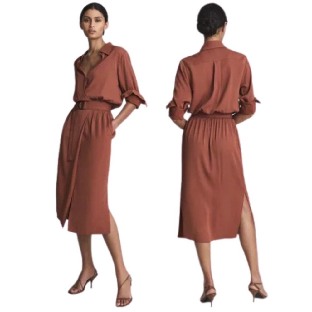 Reiss Terracotta Shirt Dress
